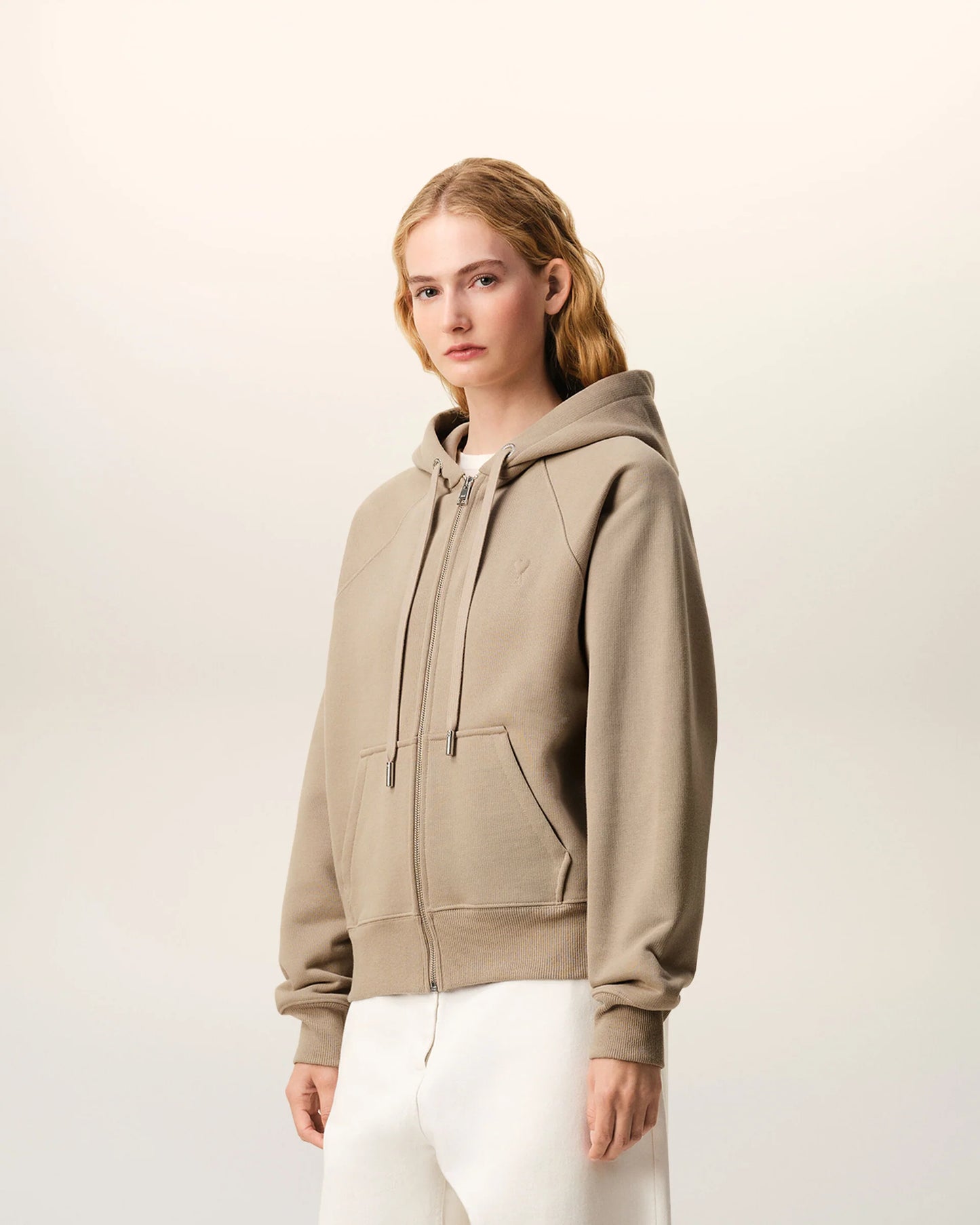 Small ADC Embossed Zipped Hoodie With Hood