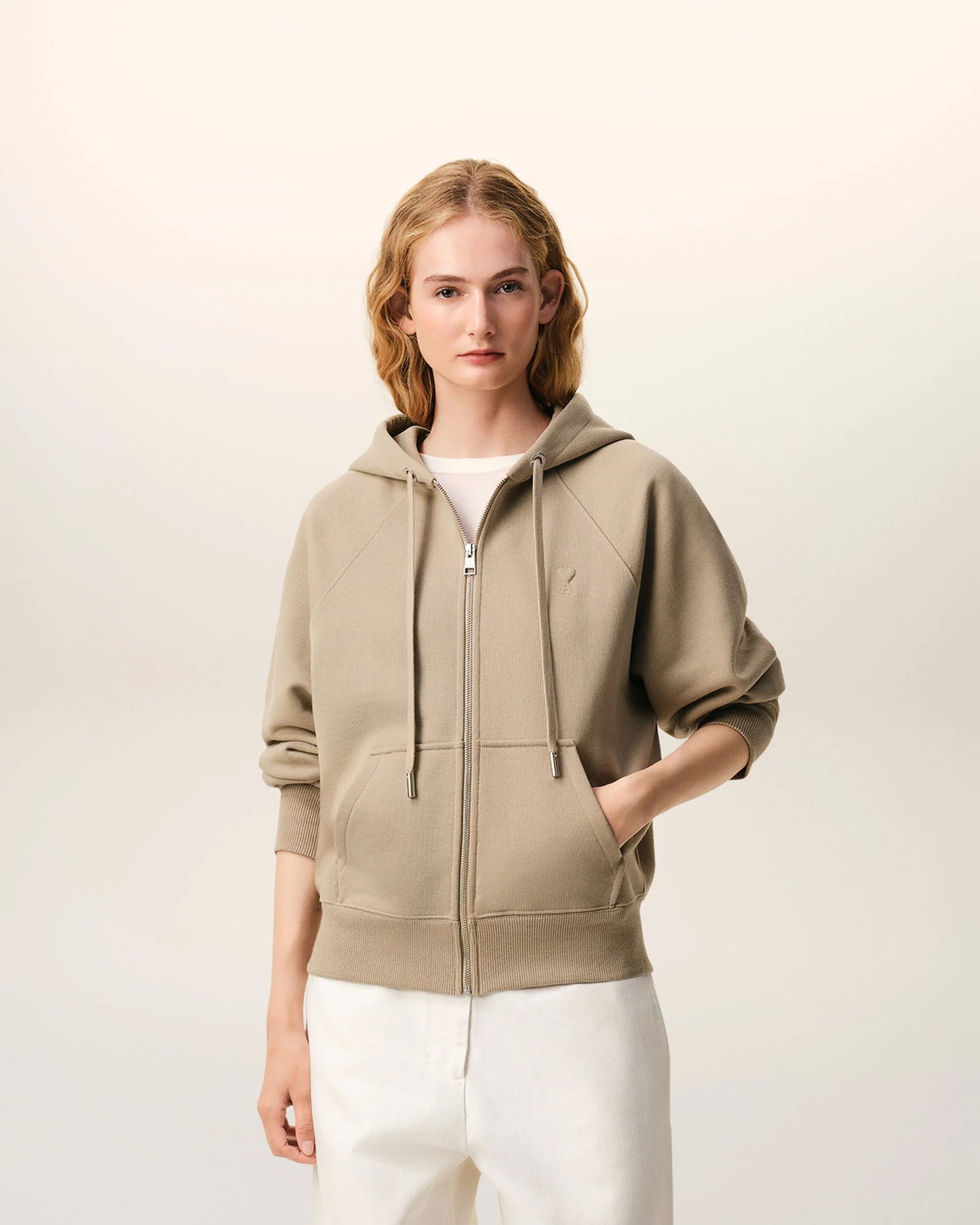 Small ADC Embossed Zipped Hoodie With Hood