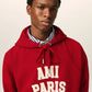 Hoodie With Ami Paris Felt Embroidery