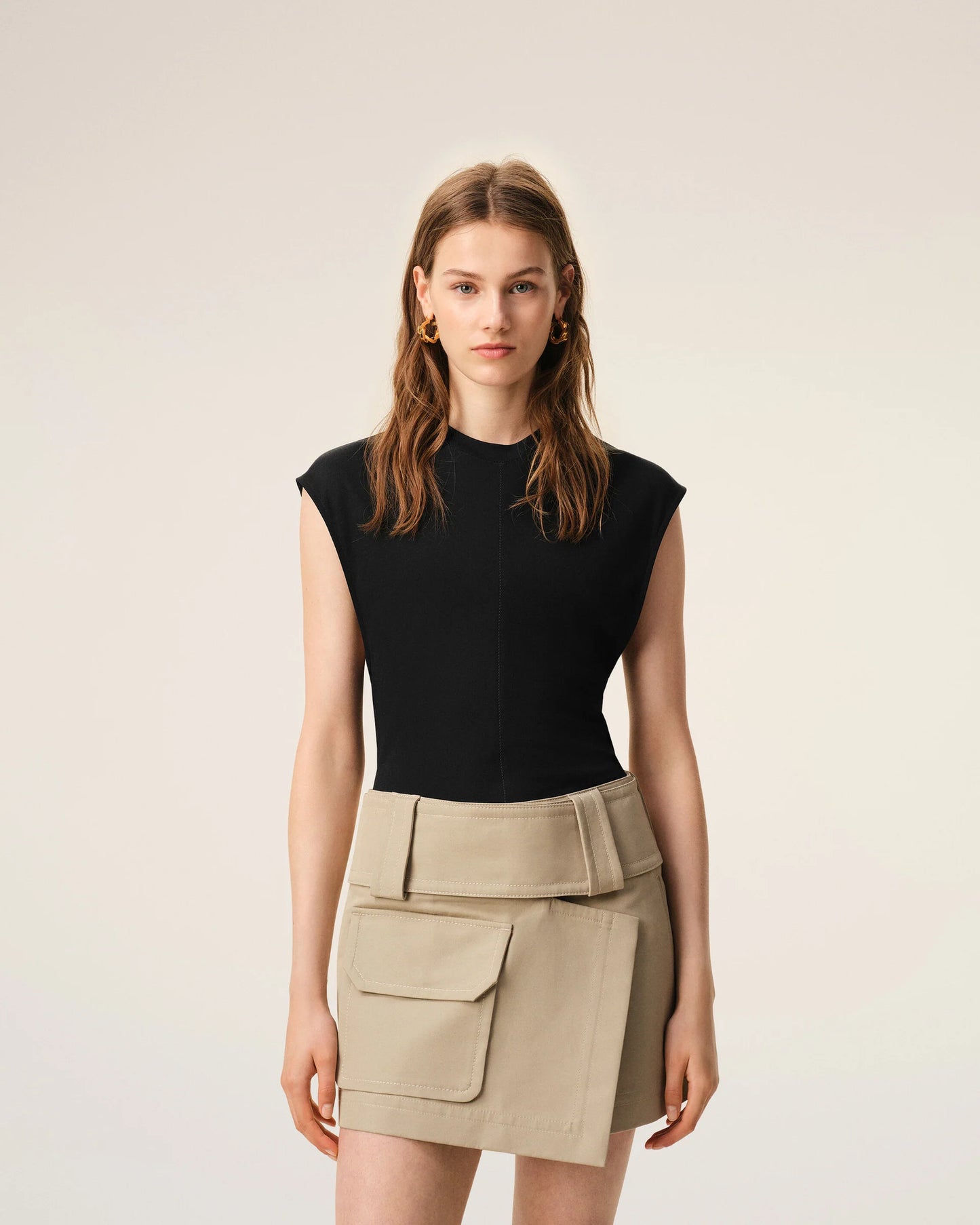 Sleeveless top in crepe jersey