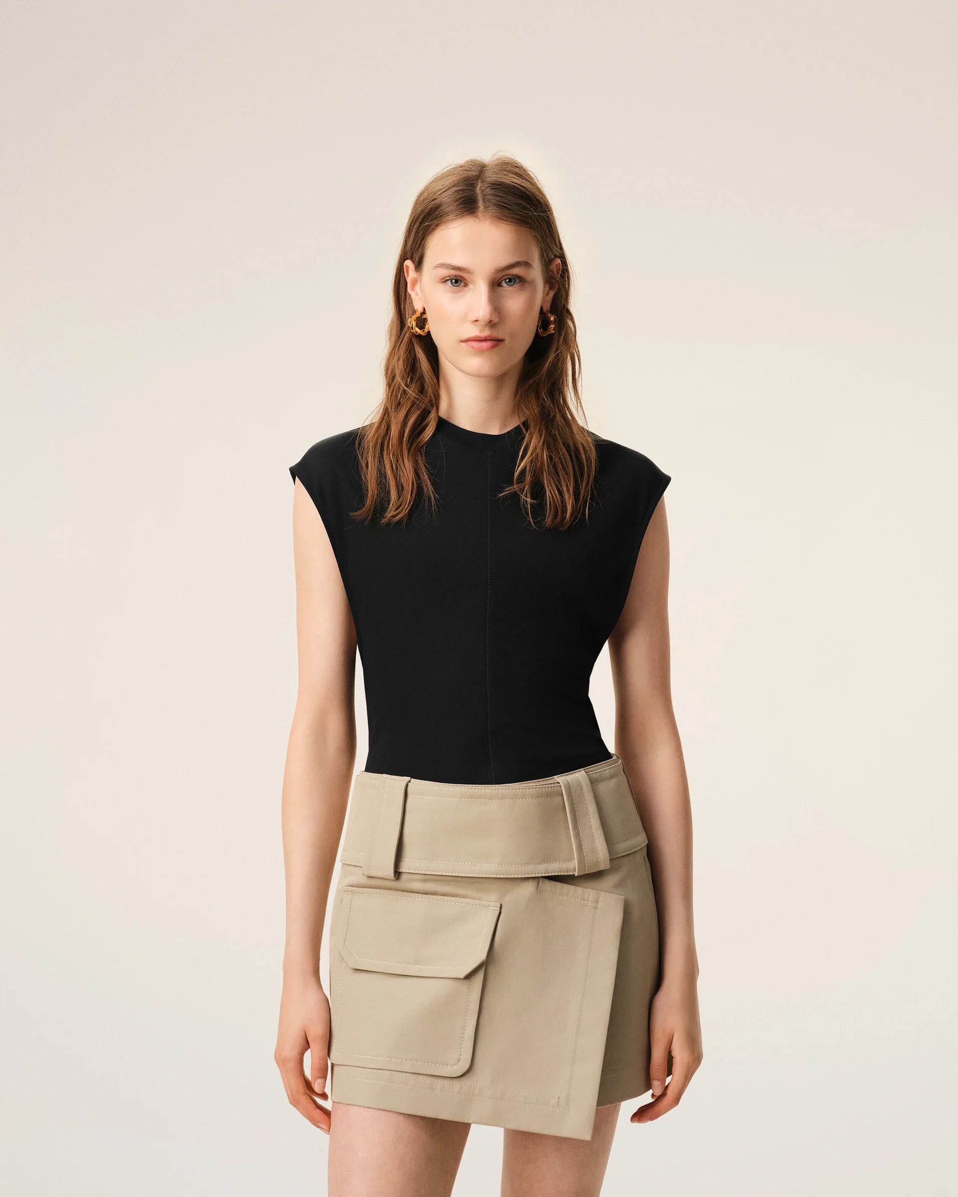 Sleeveless top in crepe jersey