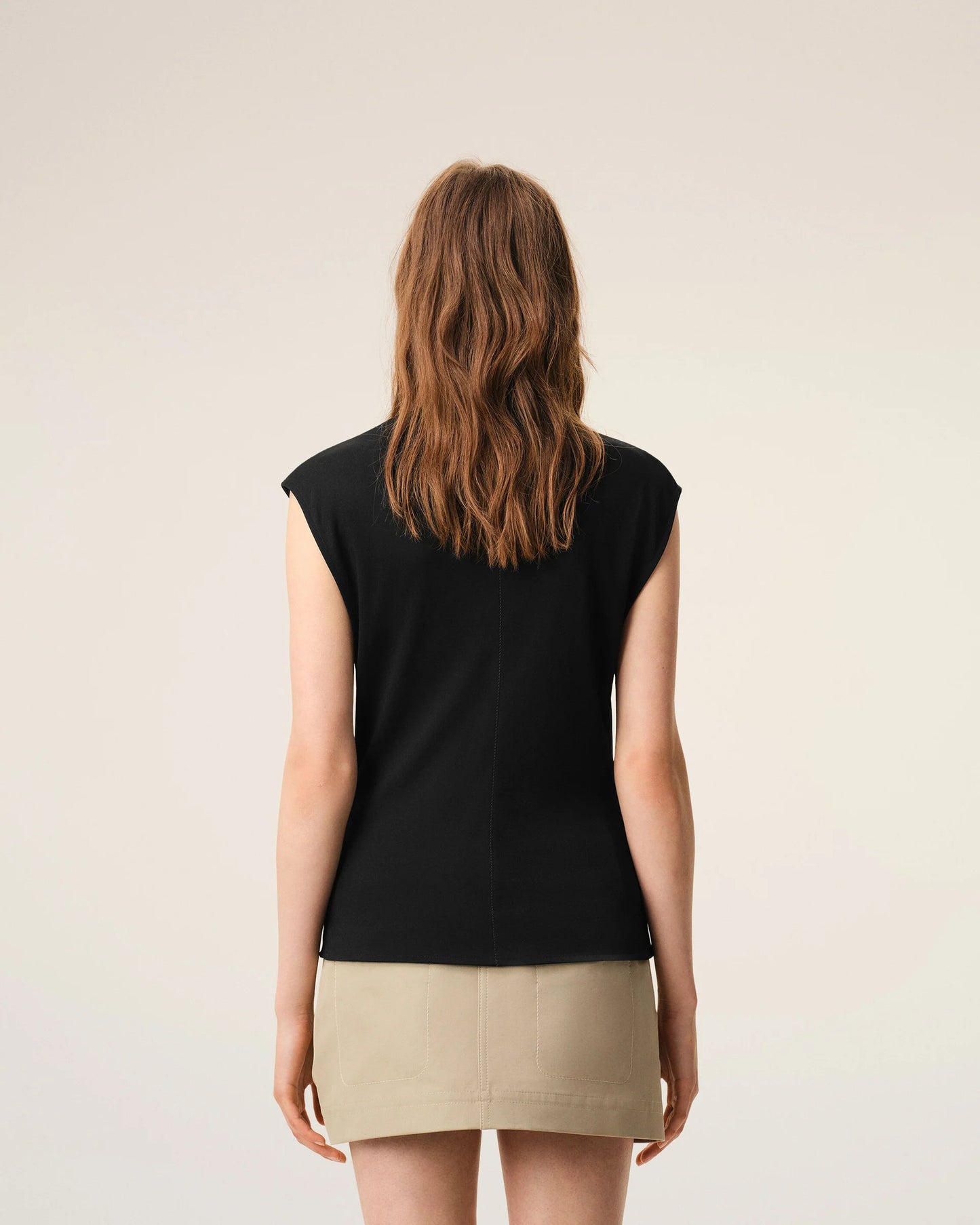Sleeveless top in crepe jersey