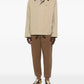 Brown sweatpants with a drawstring on a white background