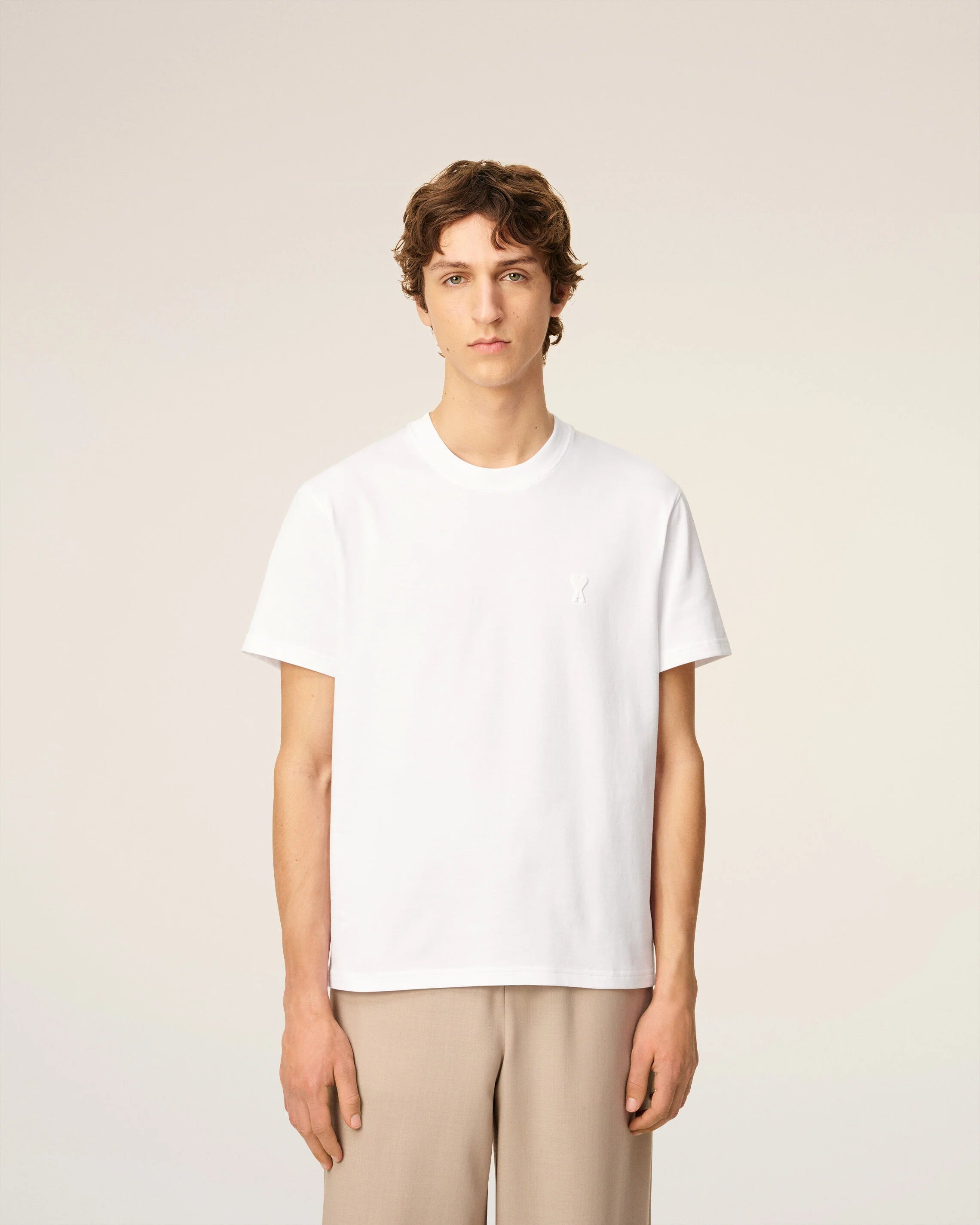 T-shirt With Tonal Embossed Big Ami De Coeur