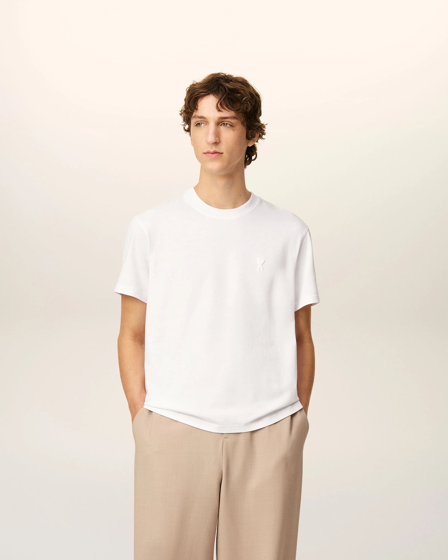 T-shirt With Tonal Embossed Big Ami De Coeur