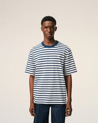 Blue Cotton Boxy Fit Mariniere Ami De Coeur T-shirt