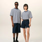 Blue Cotton Boxy Fit Mariniere Ami De Coeur T-shirt