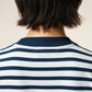 Blue Cotton Boxy Fit Mariniere Ami De Coeur T-shirt