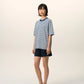 Blue Cotton Boxy Fit Mariniere Ami De Coeur T-shirt