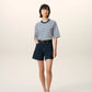 Blue Cotton Boxy Fit Mariniere Ami De Coeur T-shirt