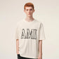 Boxy Fit Short Sleeves T-shirt With Ami Paris Print At Front And Back