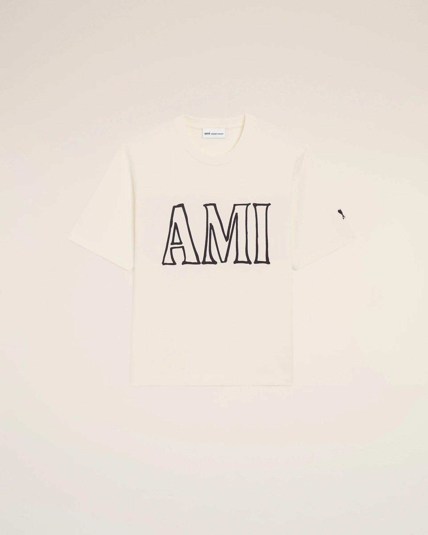 Boxy Fit Short Sleeves T-shirt With Ami Paris Print At Front And Back