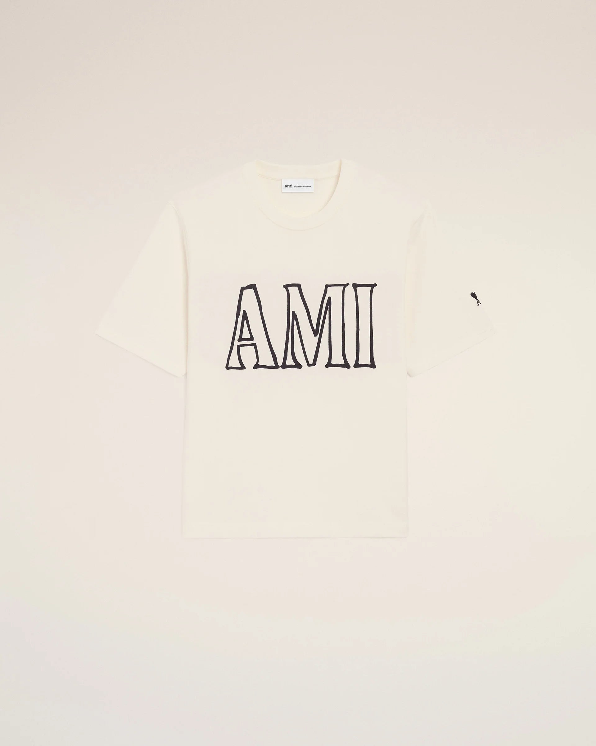 Boxy Fit Short Sleeves T-shirt With Ami Paris Print At Front And Back