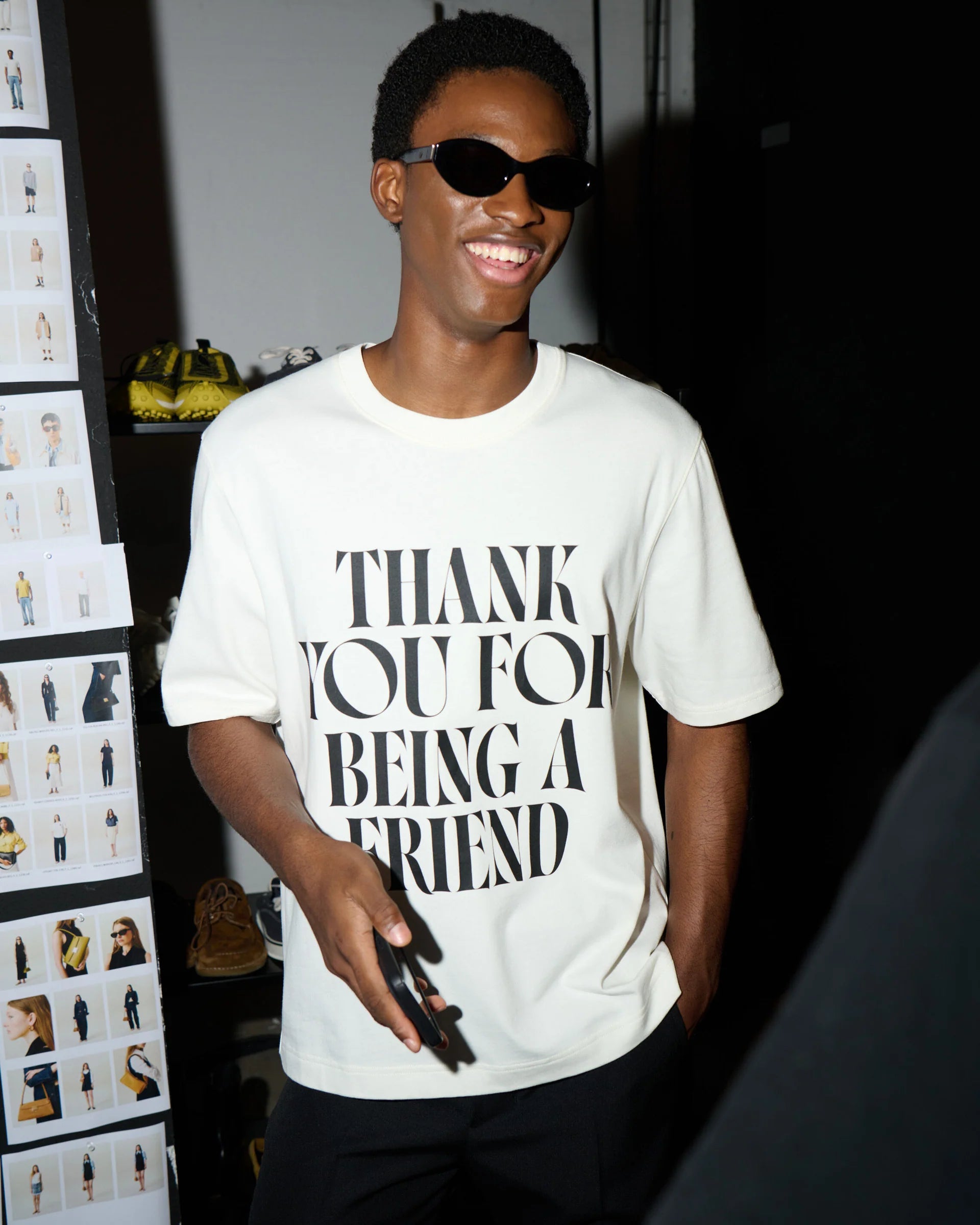 Boxy Fit Short Sleeves T-shirt "Thank You For Being A Friend"