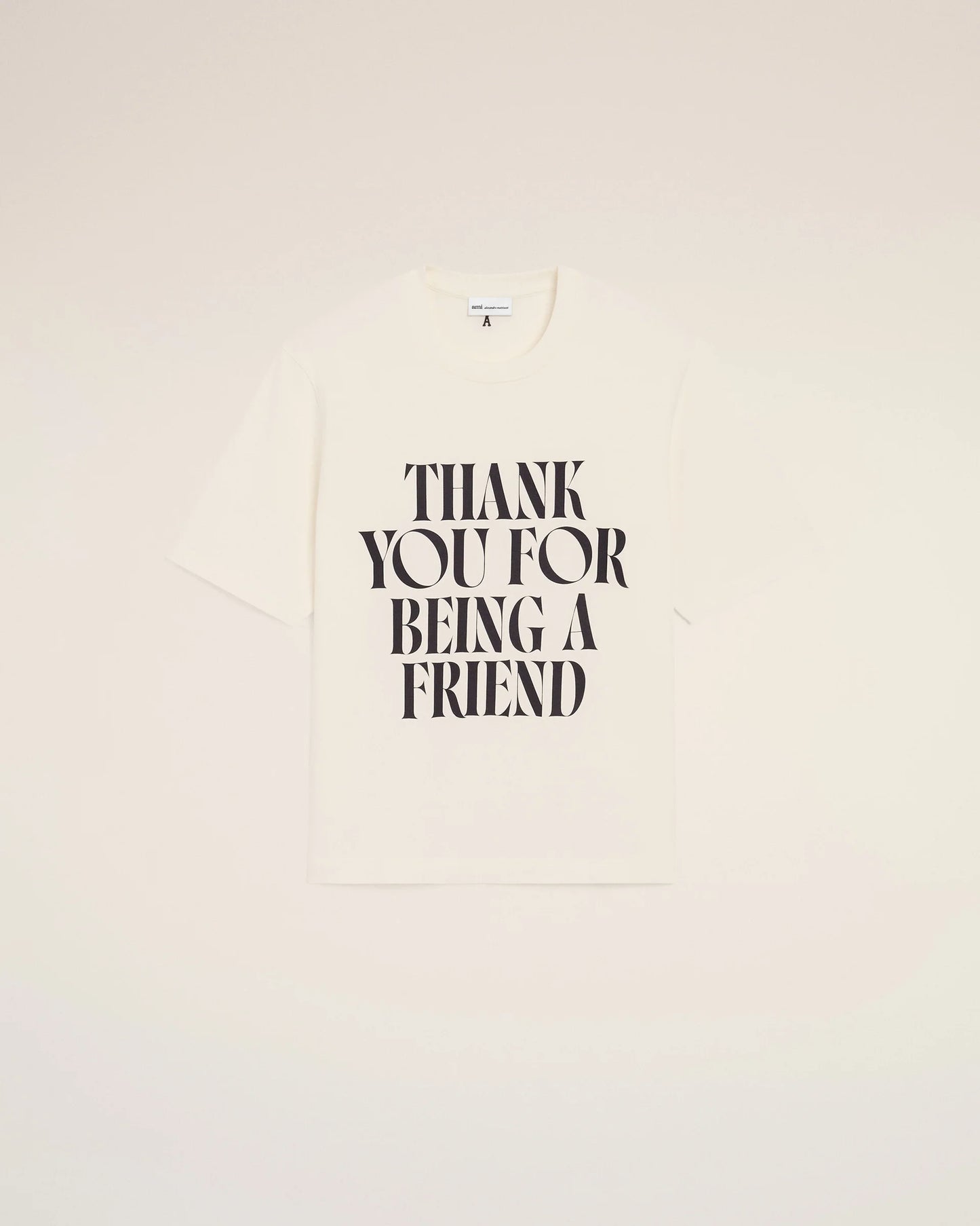 Boxy Fit Short Sleeves T-shirt "Thank You For Being A Friend"
