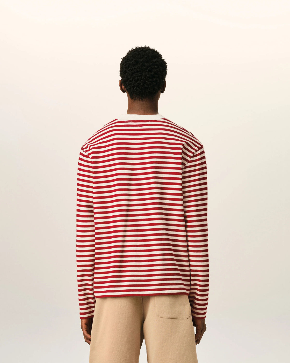 Long Sleeves Striped T shirt With Black Ami De Coeur Emboidery