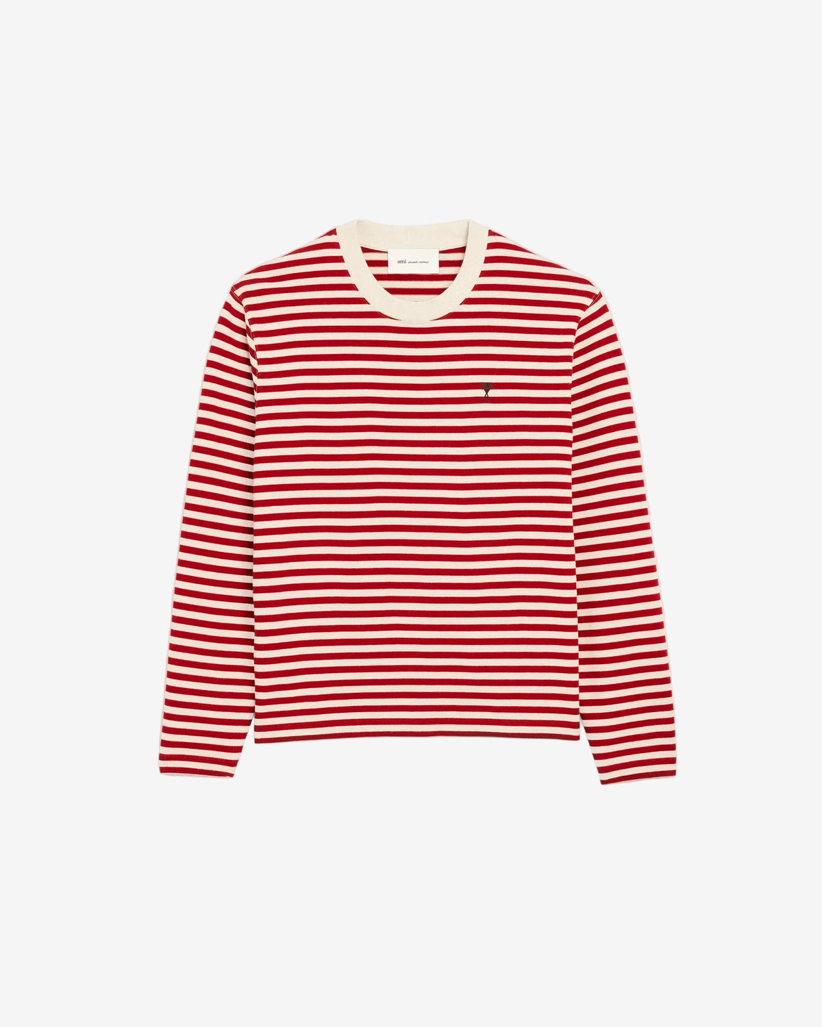 Long Sleeves Striped T shirt With Black Ami De Coeur Emboidery