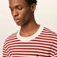 Long Sleeves Striped T shirt With Black Ami De Coeur Emboidery