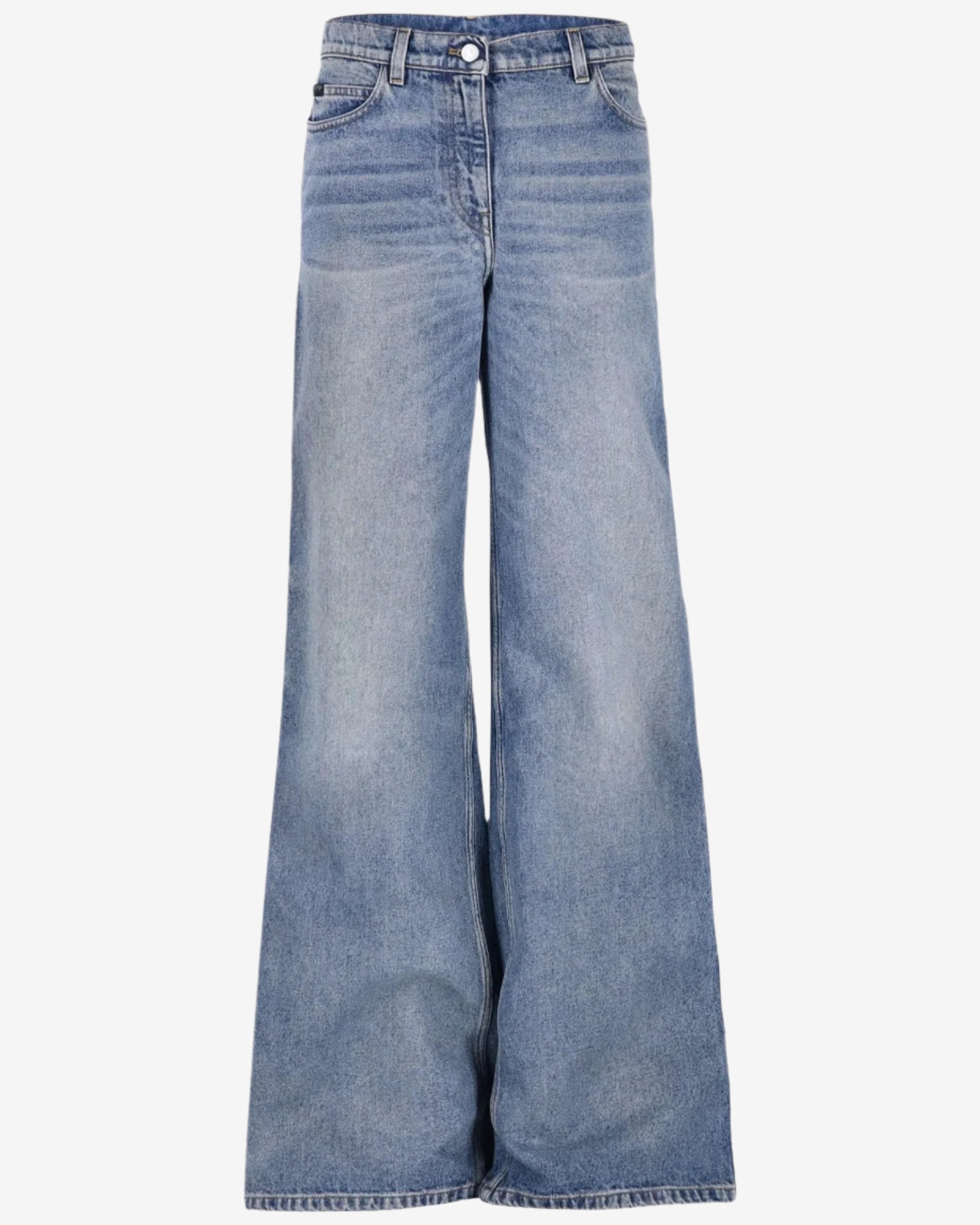 Light blue jeans on a white background