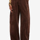 Brown Corduroy Curved Trousers