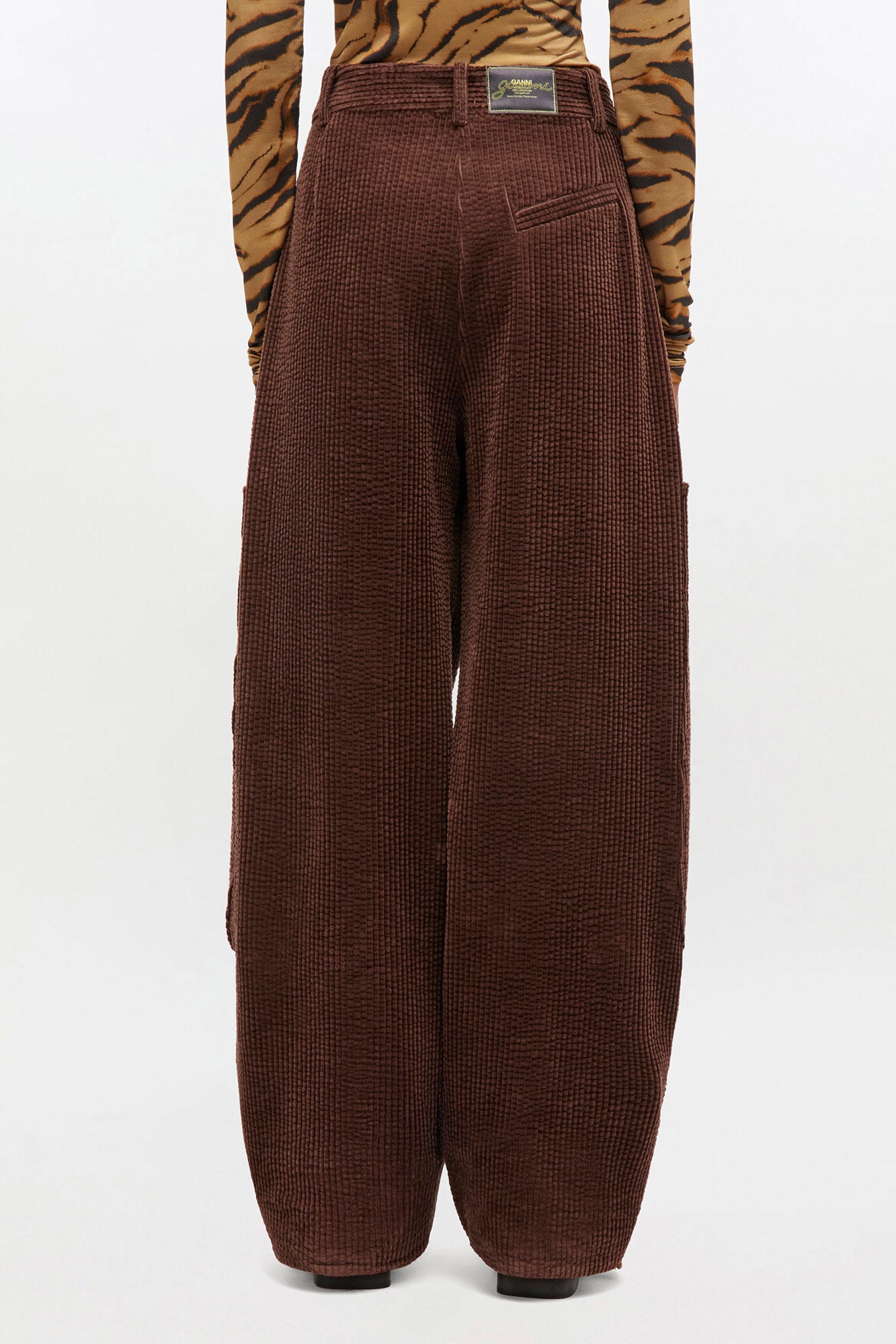Brown Corduroy Curved Trousers