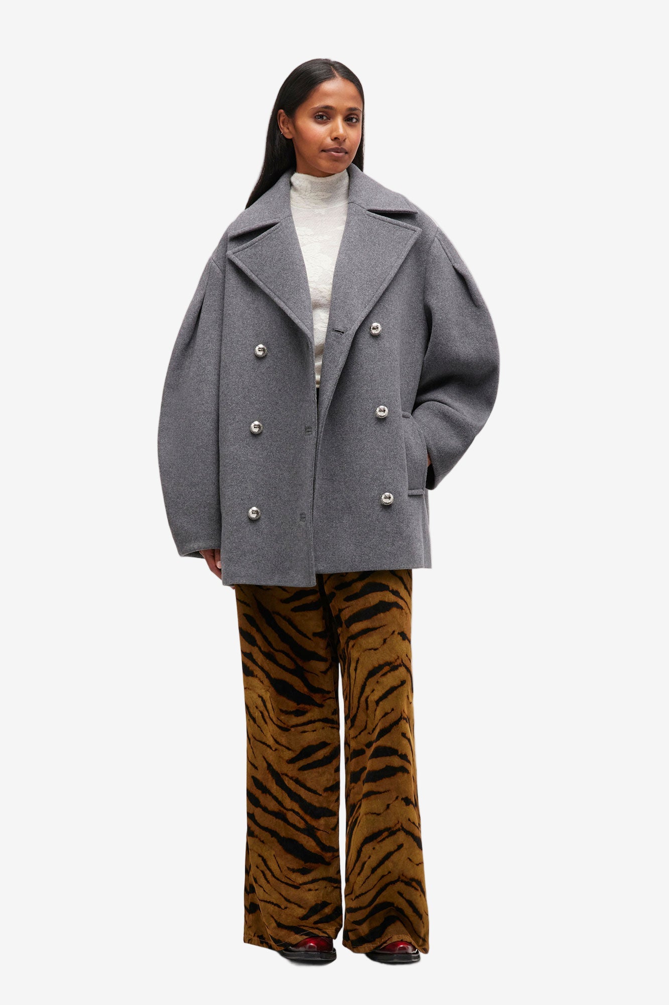 Peacoat Wool Midi Coat