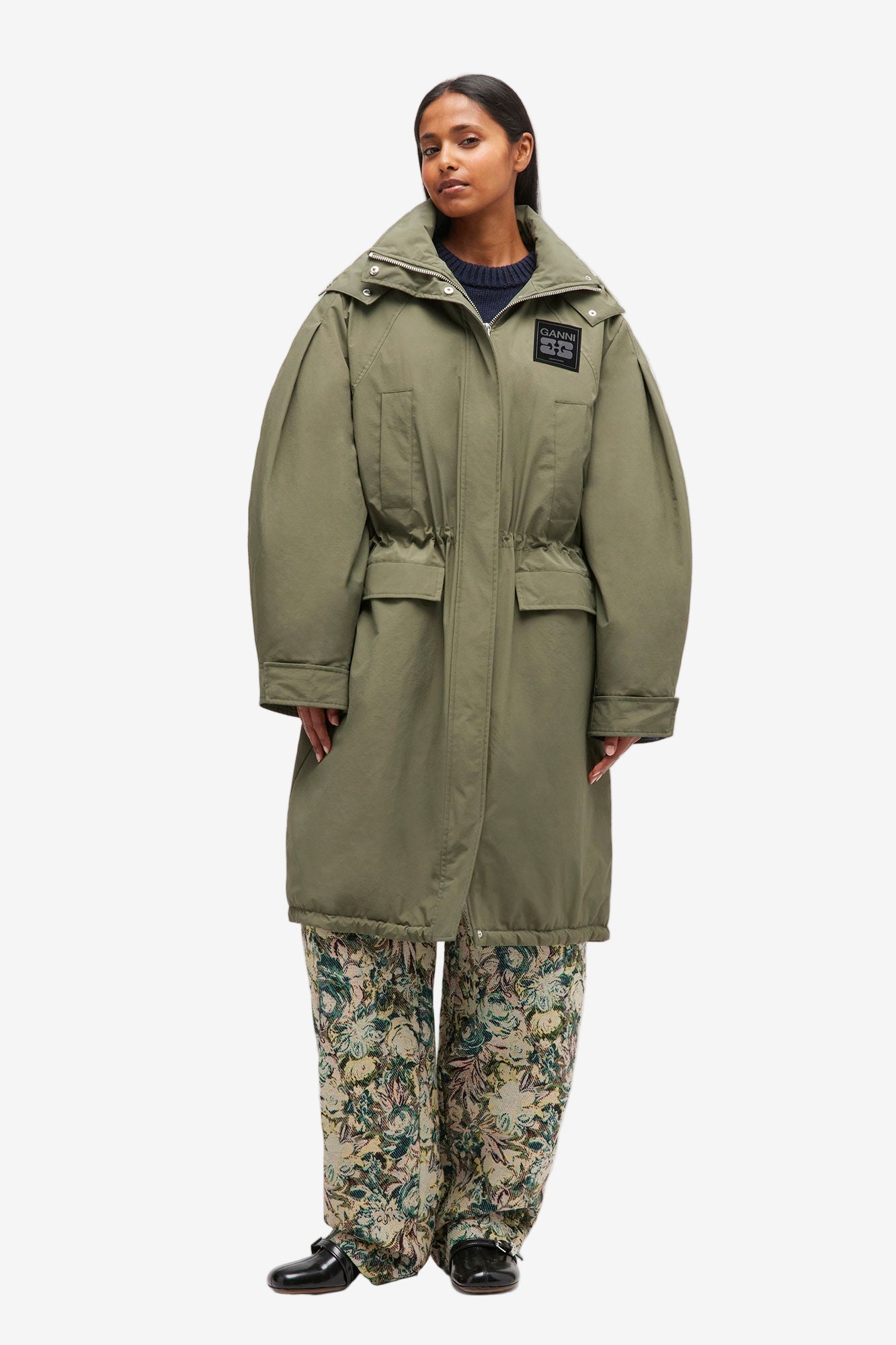 Ripstop Tri-Layer Parka Coat Green