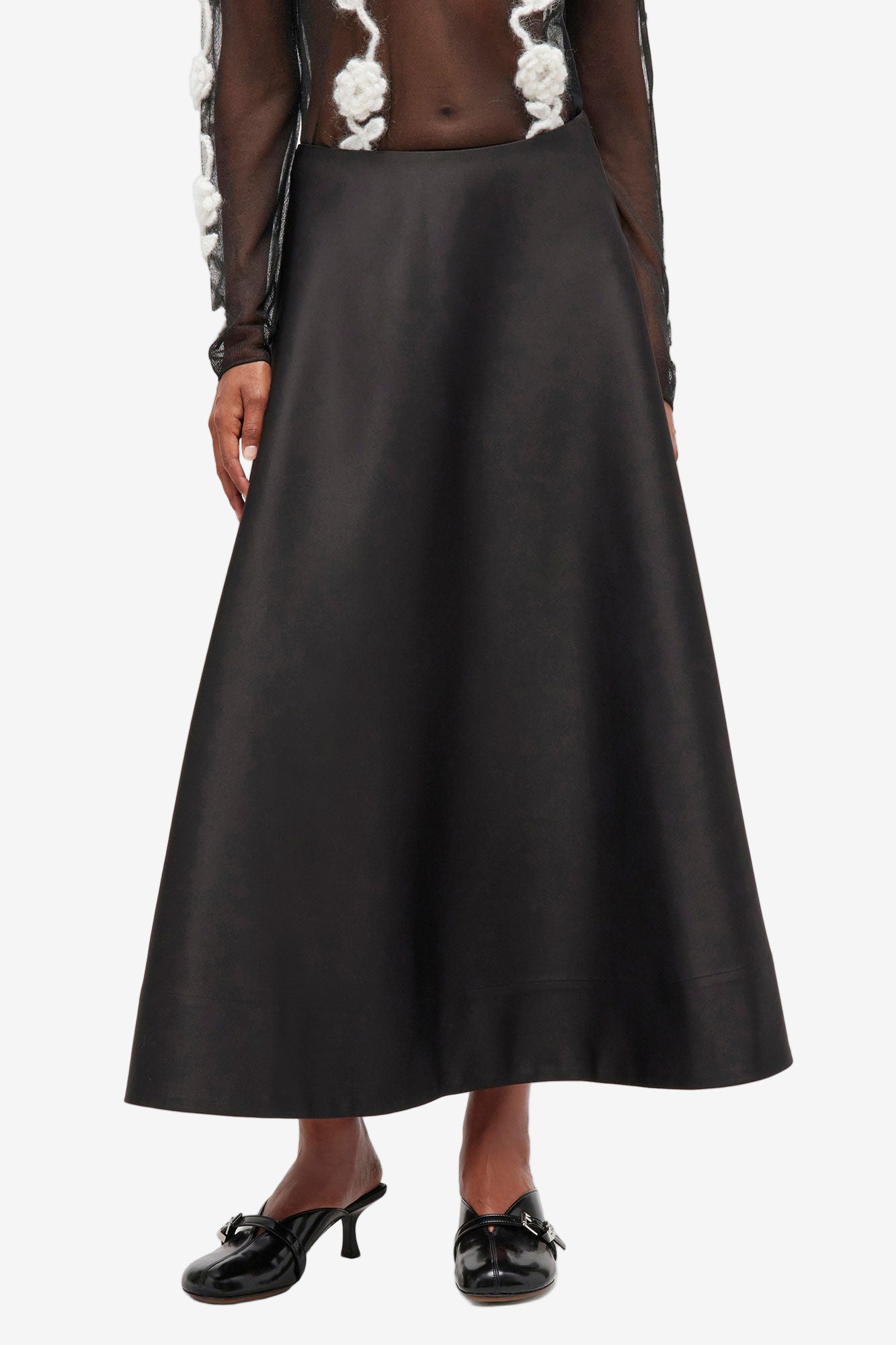 Duchesse Satin Long Circle Skirt