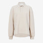 Beige sweater with a collar on a white background