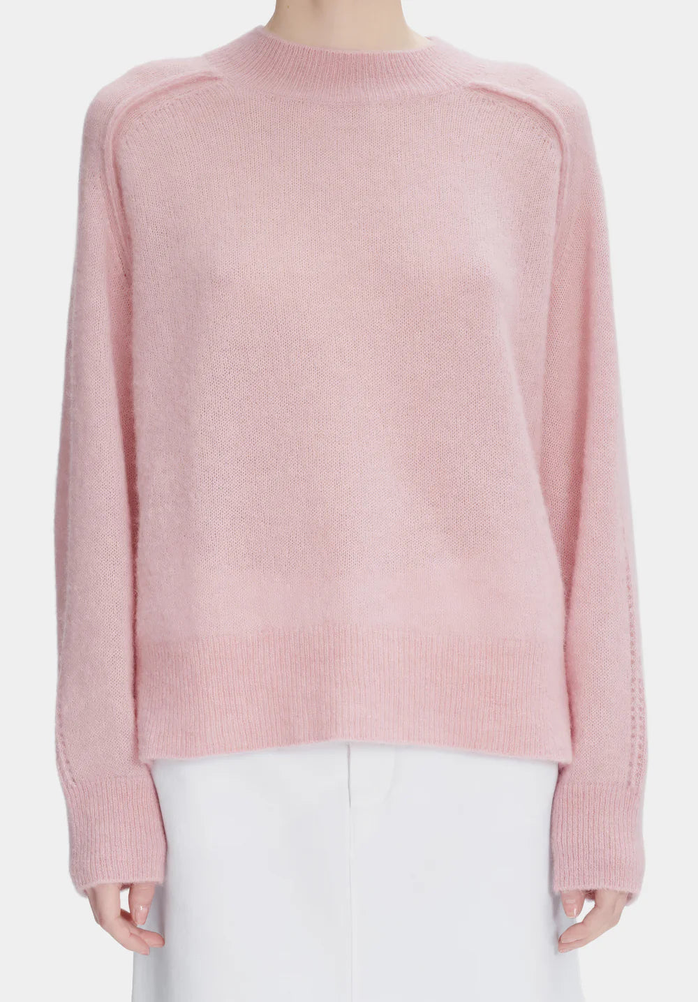 Pink sweater on a white background