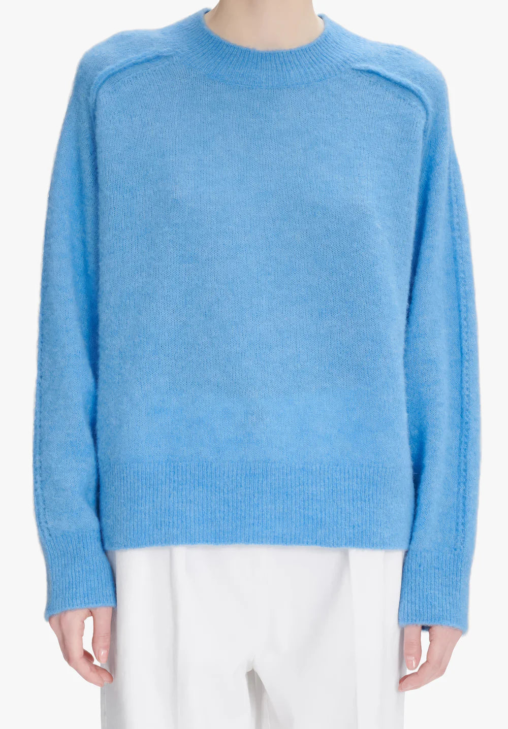 Blue sweater on a white background