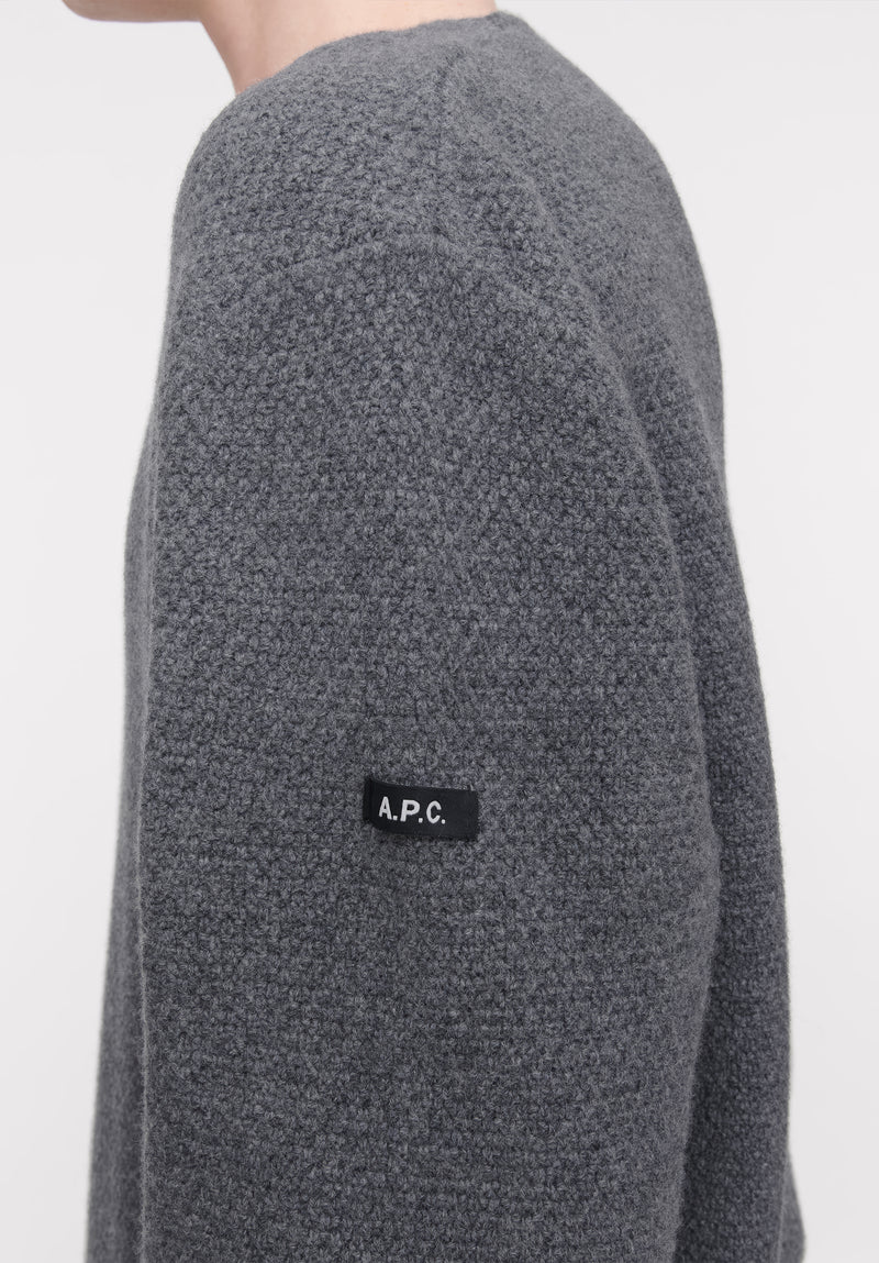 Gray sweater on a white background