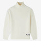 White sweater with 'A.P.C.' logo on a white background