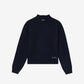 Black sweater with brand logo on a white background