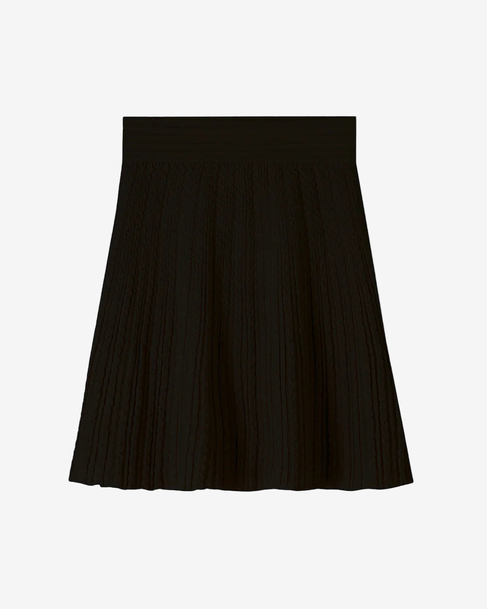 Black pleated skirt on a white background
