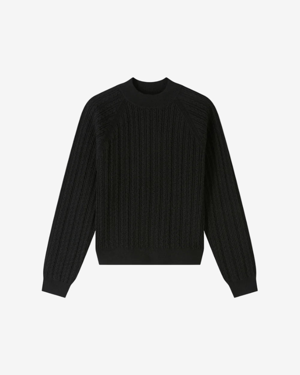Black ribbed sweater on a white background