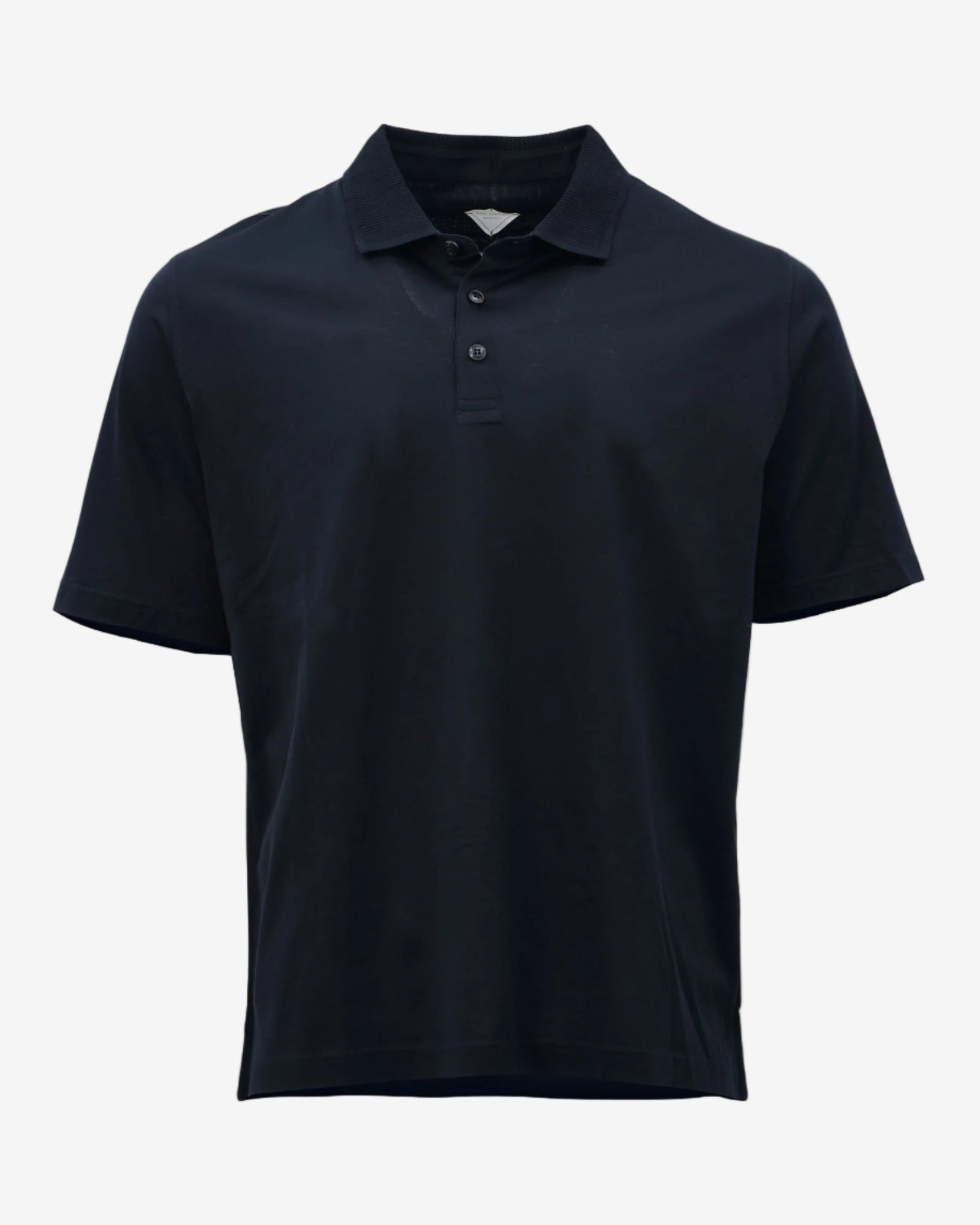 Black polo shirt on a white background
