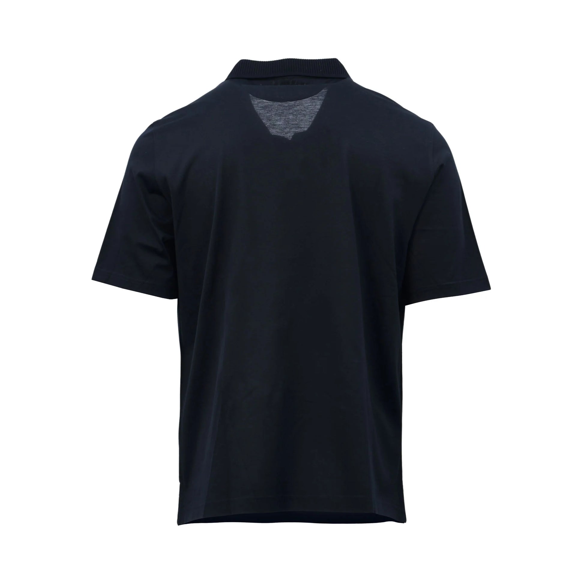 Black polo shirt on a white background