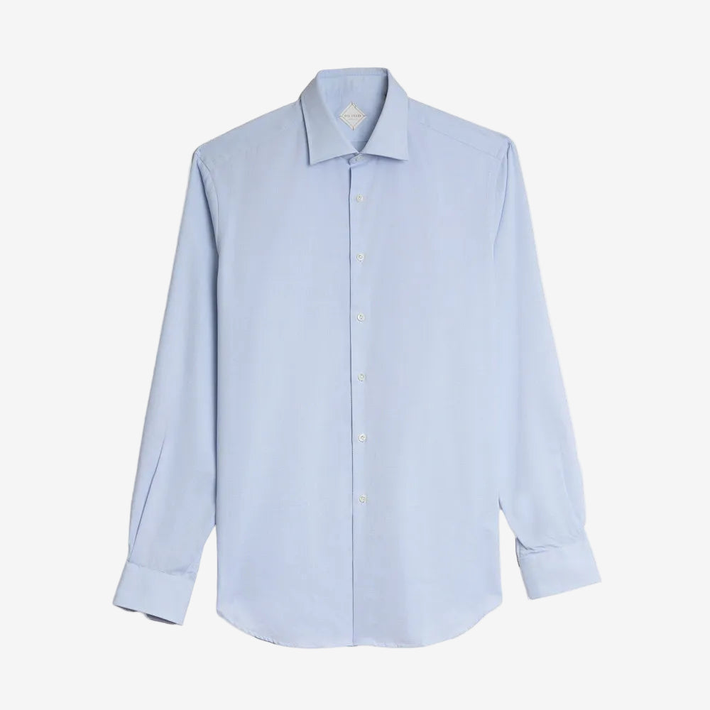 Light blue dress shirt on a white background