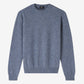 Blue sweater with 'A.P.C.' branding on a white background