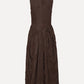 Flower Midi Dress Dark Brown