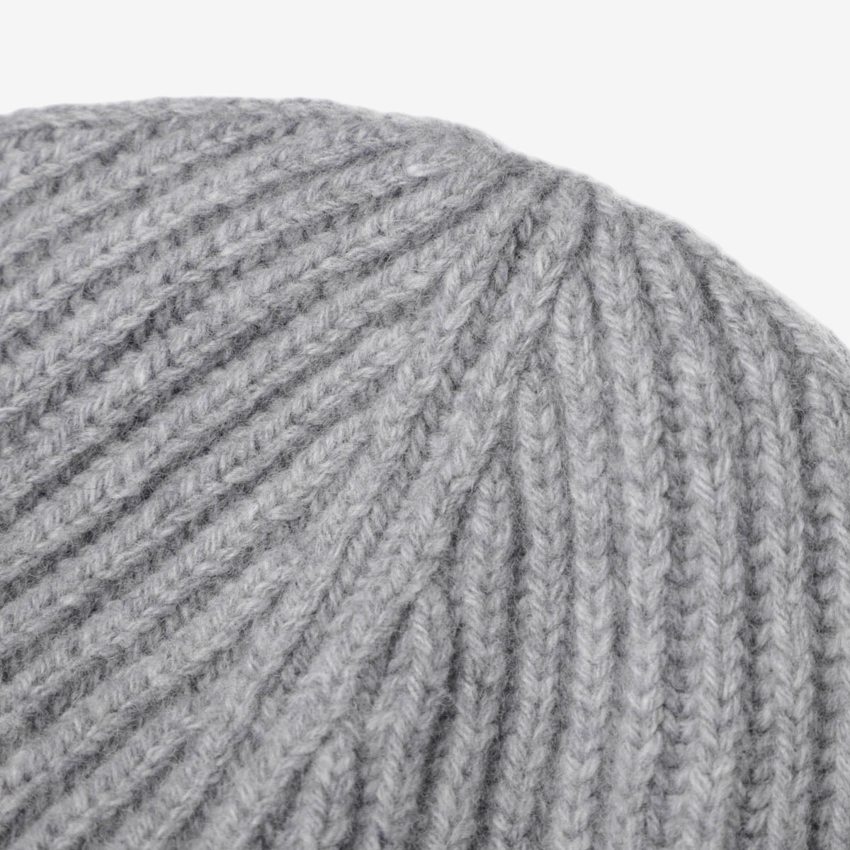 Gray beanie with Ganni logo on a white background