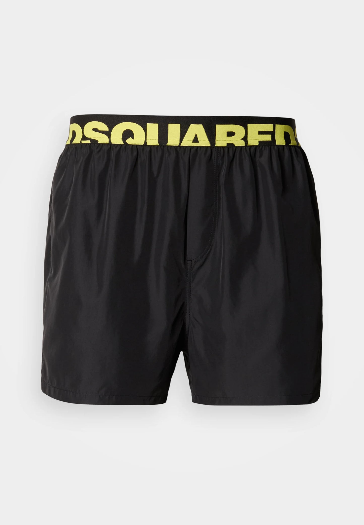 Men's black swim shorts with logo waistband