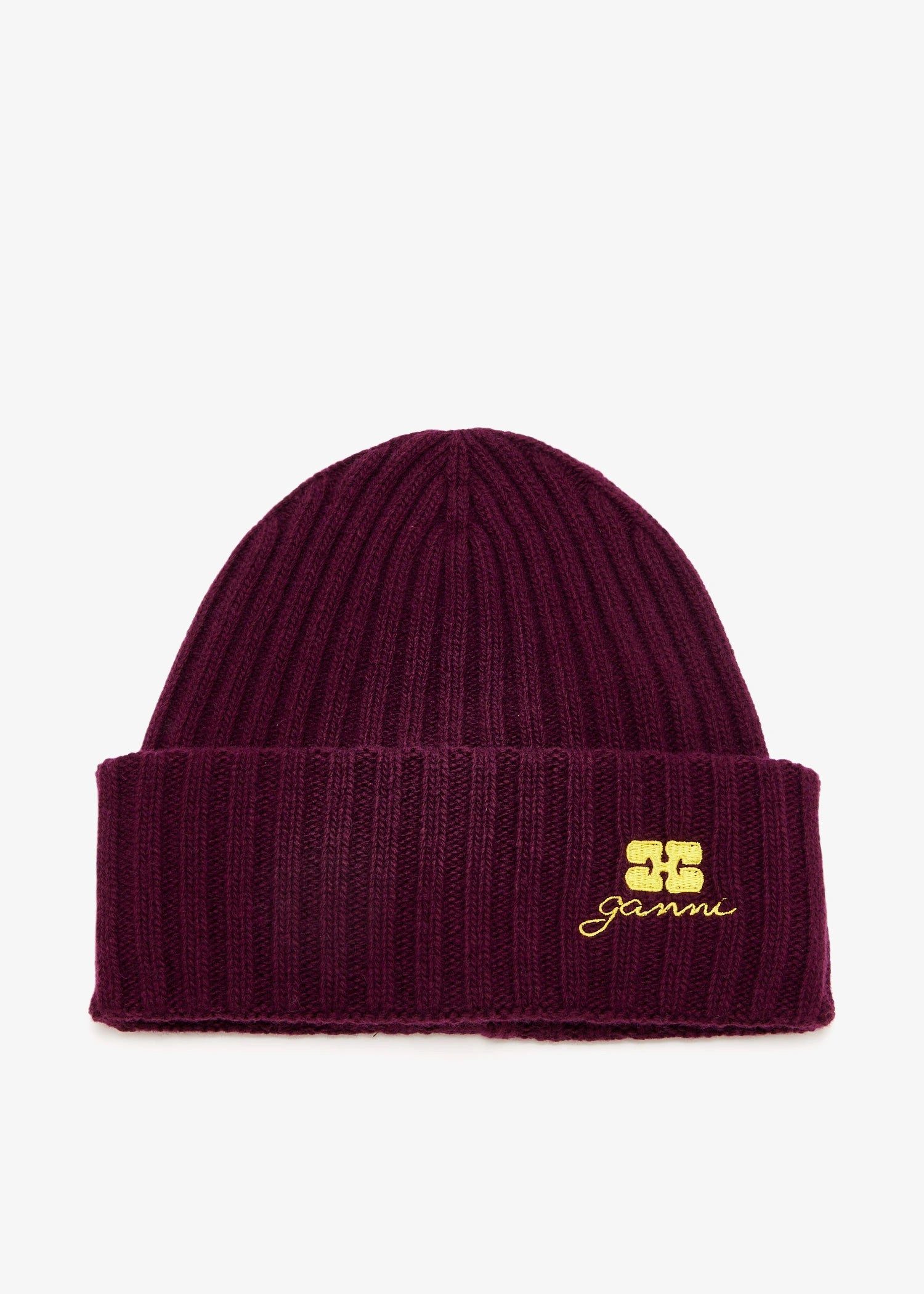 Burgundy Wool Knit Beanie
