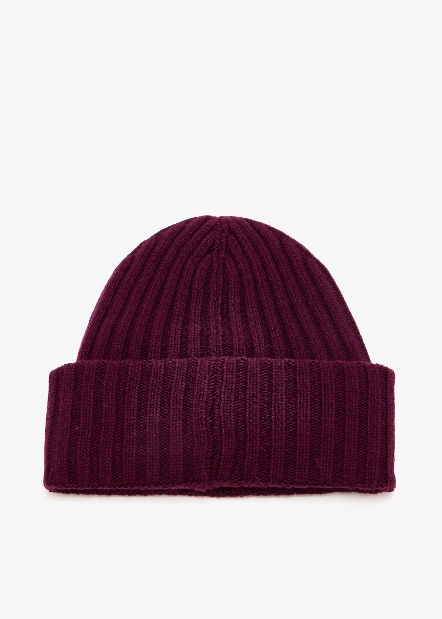 Burgundy Wool Knit Beanie