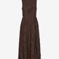 Flower Midi Dress Dark Brown