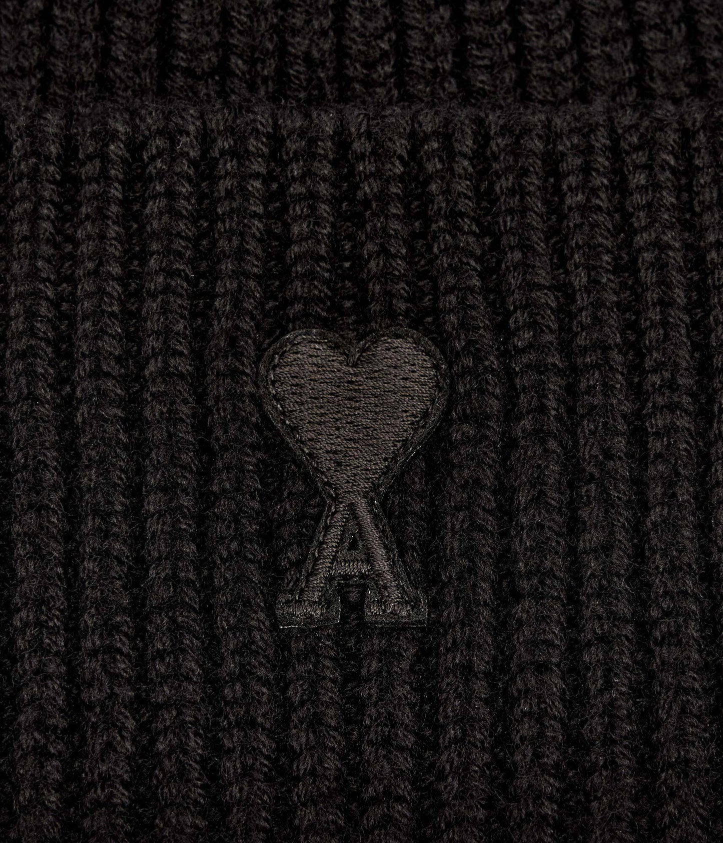 AMI De Coeur Ribbed Knit Beanie