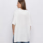 Oversized cotton jersey T-shirt with cutout hem