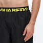 Men's black swim shorts with logo waistband