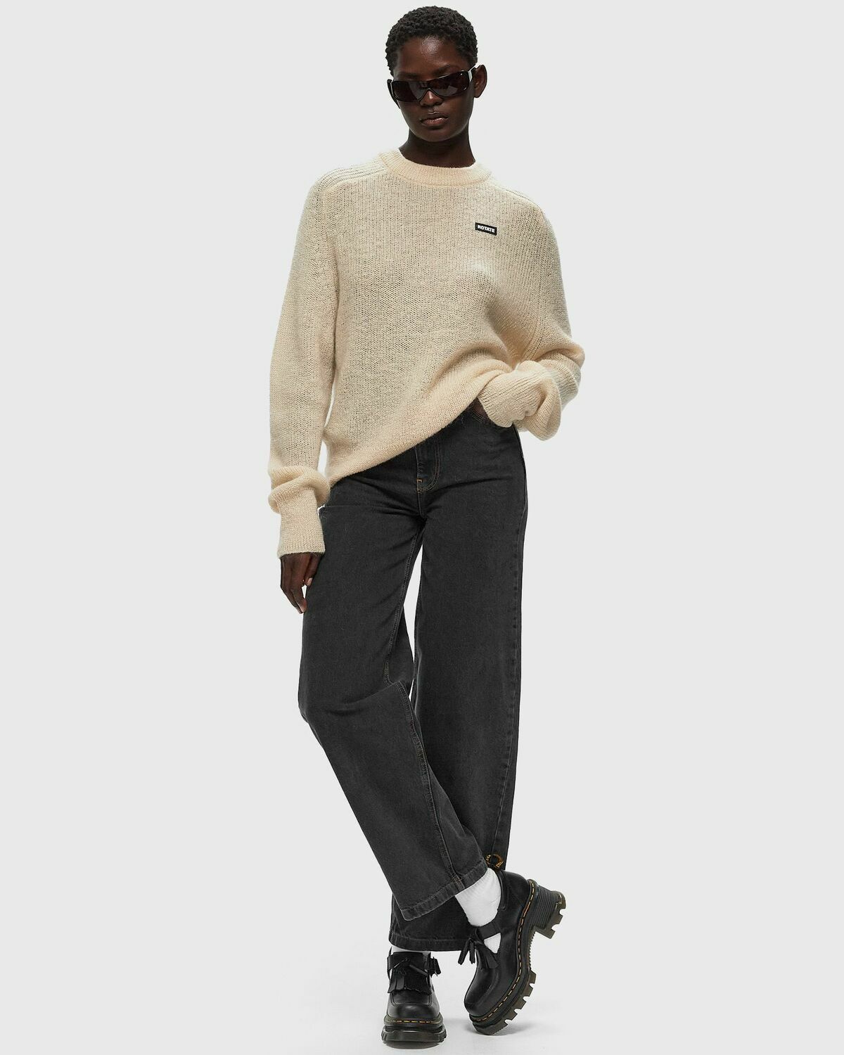 Light Knit Logo Sweater Beige